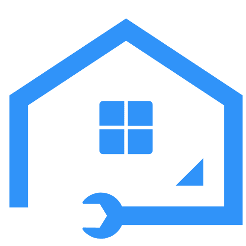 Black and Blue Flat Illustrative House Repair Service Logo (2)